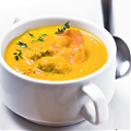 Морковный суп с шафраном и мидиями